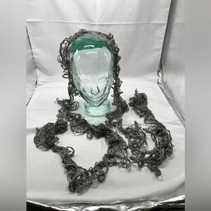 Handcrafted Gray Crochet Scarf